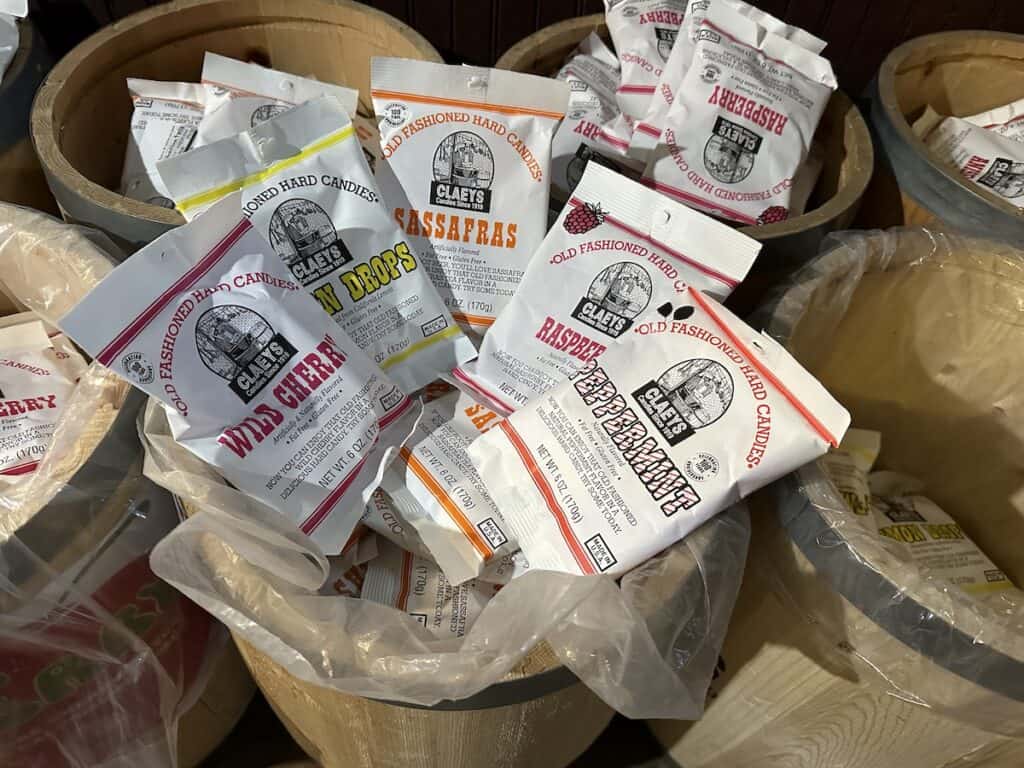 old timey candy in a bucket