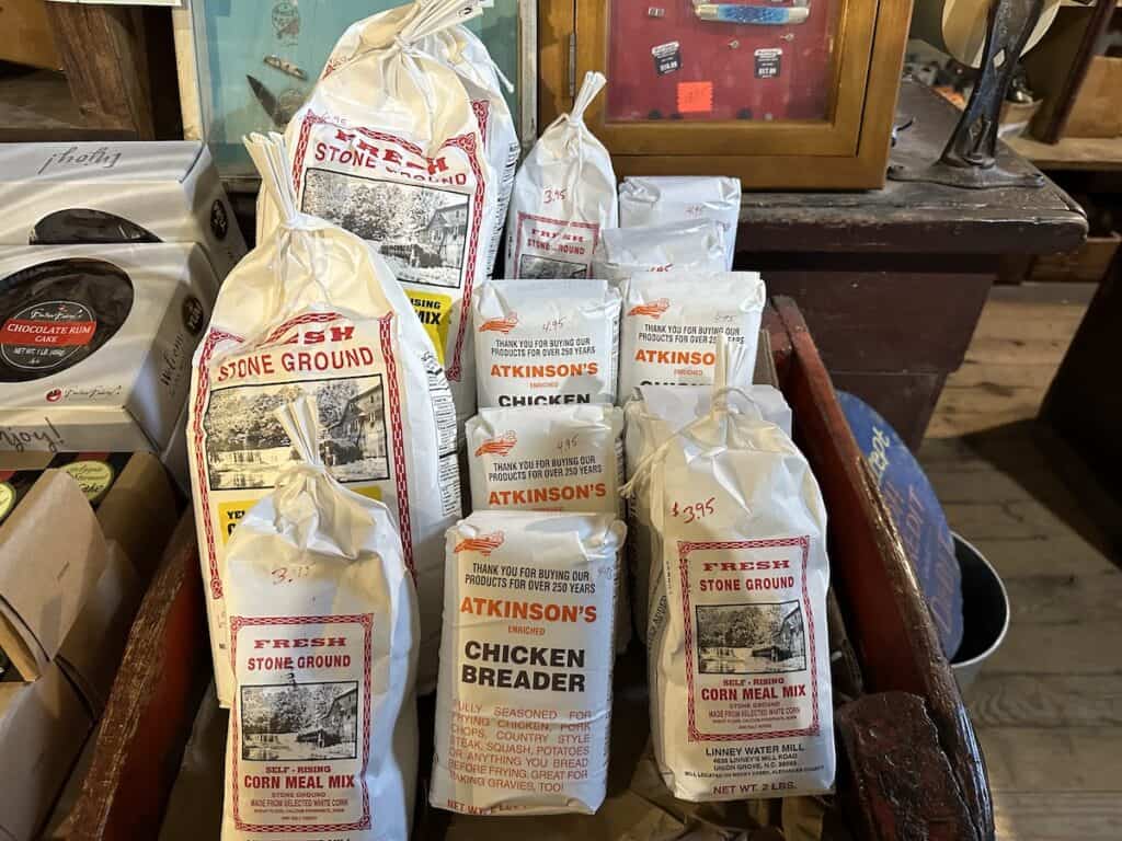 bags of corn meal mix, chicken breader
