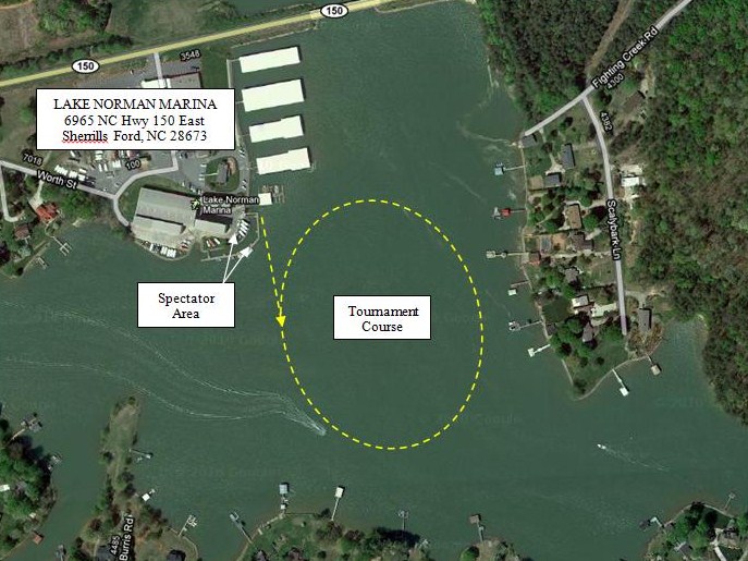 map of waterskiing tournament