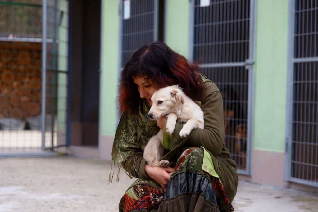 woman with dog