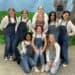 group picture of girls in overalls