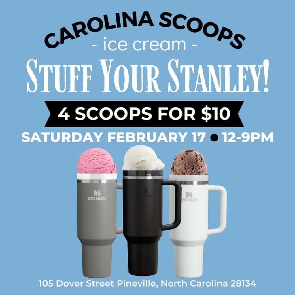 3 stanley tumblers stuffed with ice cream