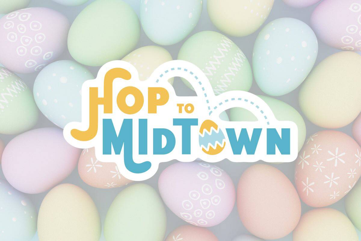 easter eggs with logo Hop to Midtown