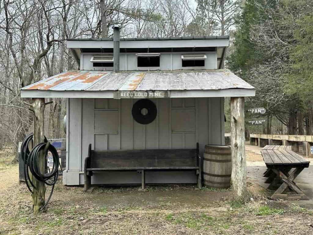 Gold panning shack at Reed Gold Mine