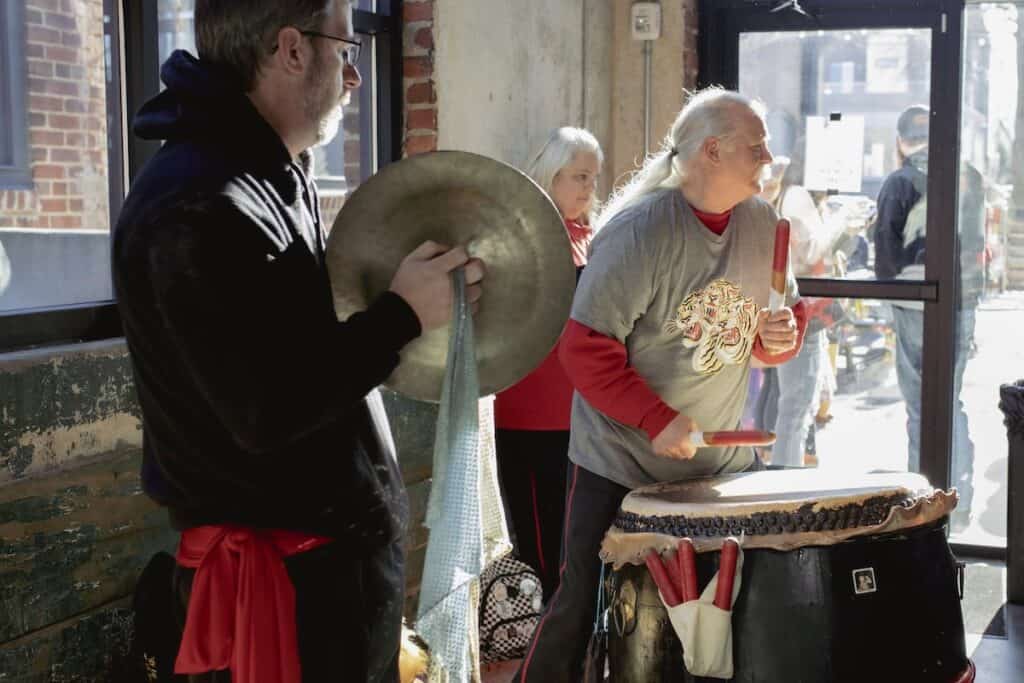 drumming at Lunar New Year celebration