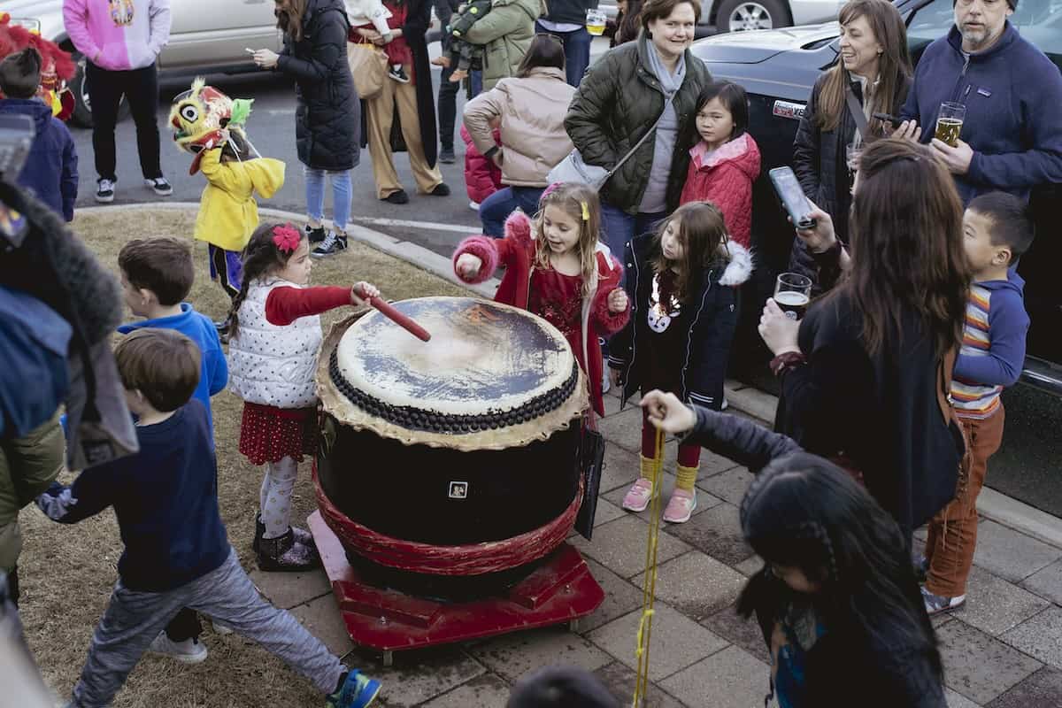 drumming at a Lunar New Year celebration
