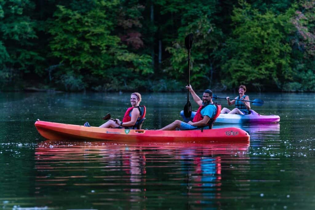 several people kayaking