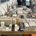 tiles in piles on table