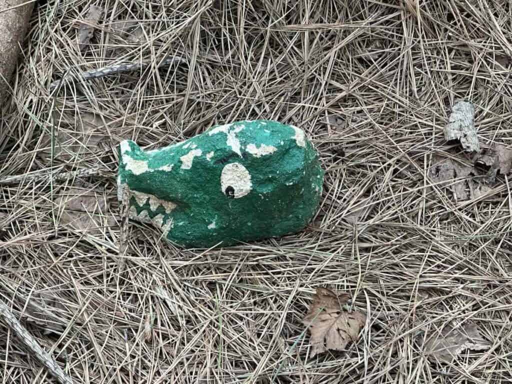 rock painted like crocodile