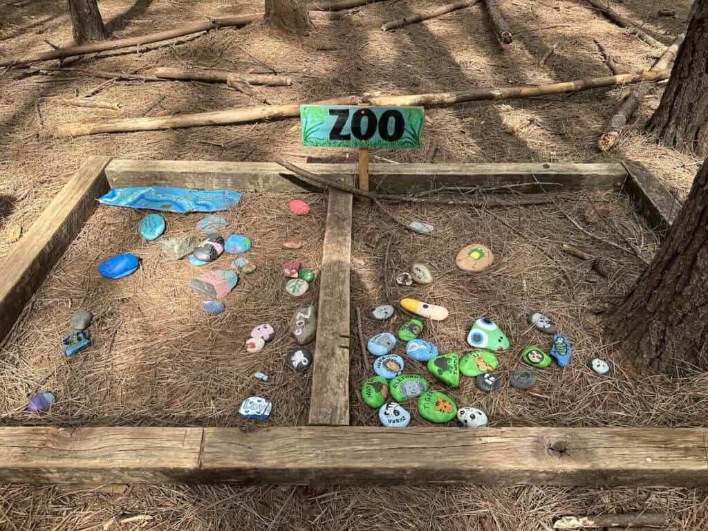 rocks painted like animals in a zoo