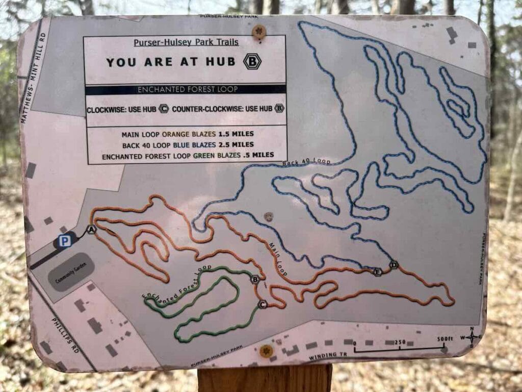 Map of Purser-Hulsey Park Trails