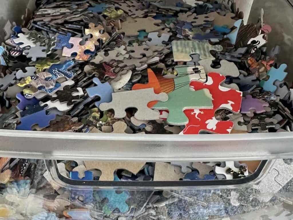 Puzzle pieces at Upcycle Arts in Charlotte