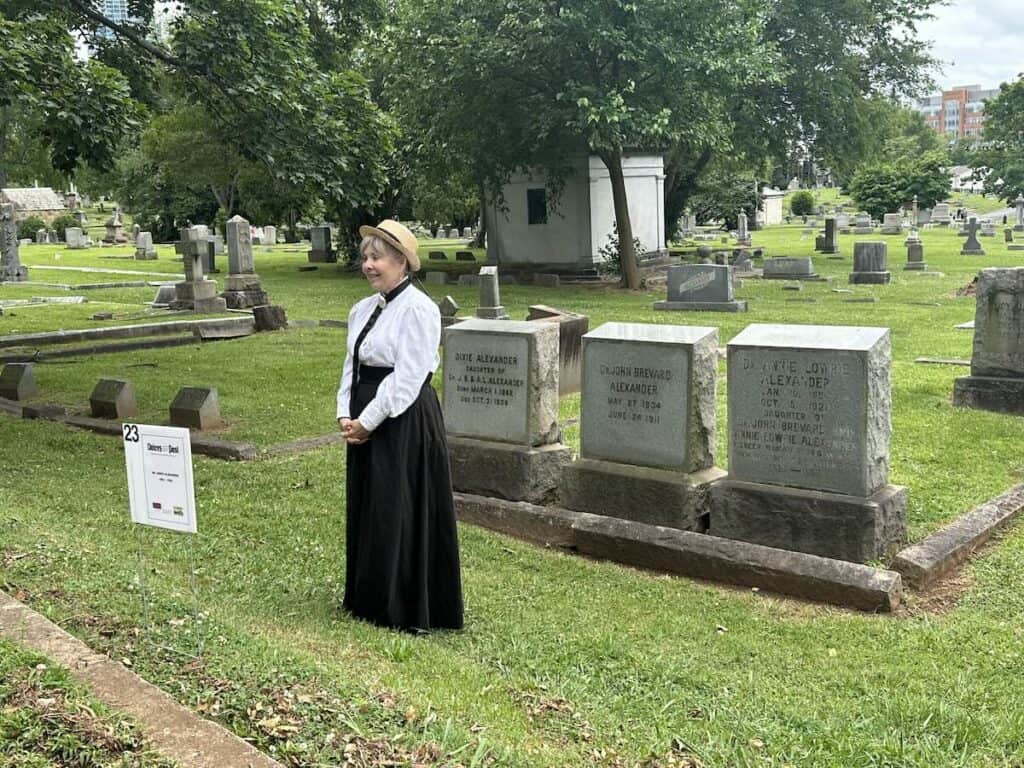 Historical interpreter in cemetery
