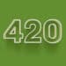 The number 420 on a green background