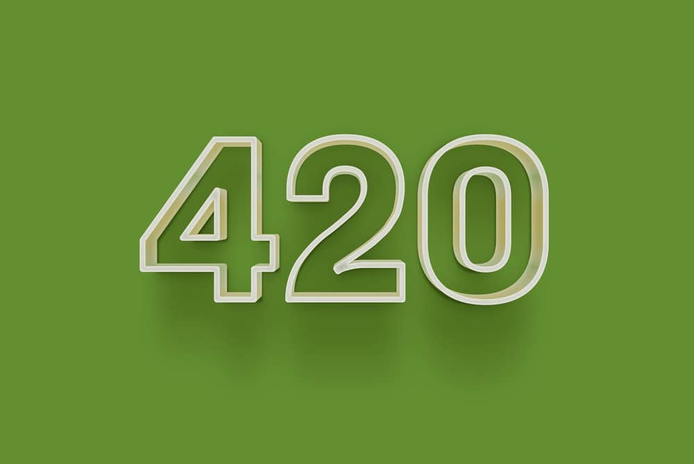The number 420 on a green background