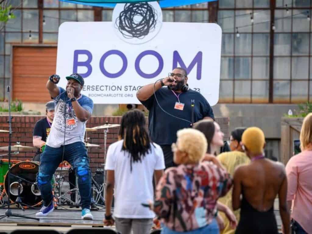 stage performance at BOOM Charlotte