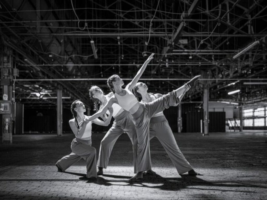 dance performance at BOOM Charlotte, black and white