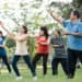 Stock image of people practicing Tai Chi.