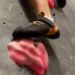 close-up foot indoor rock-climbing