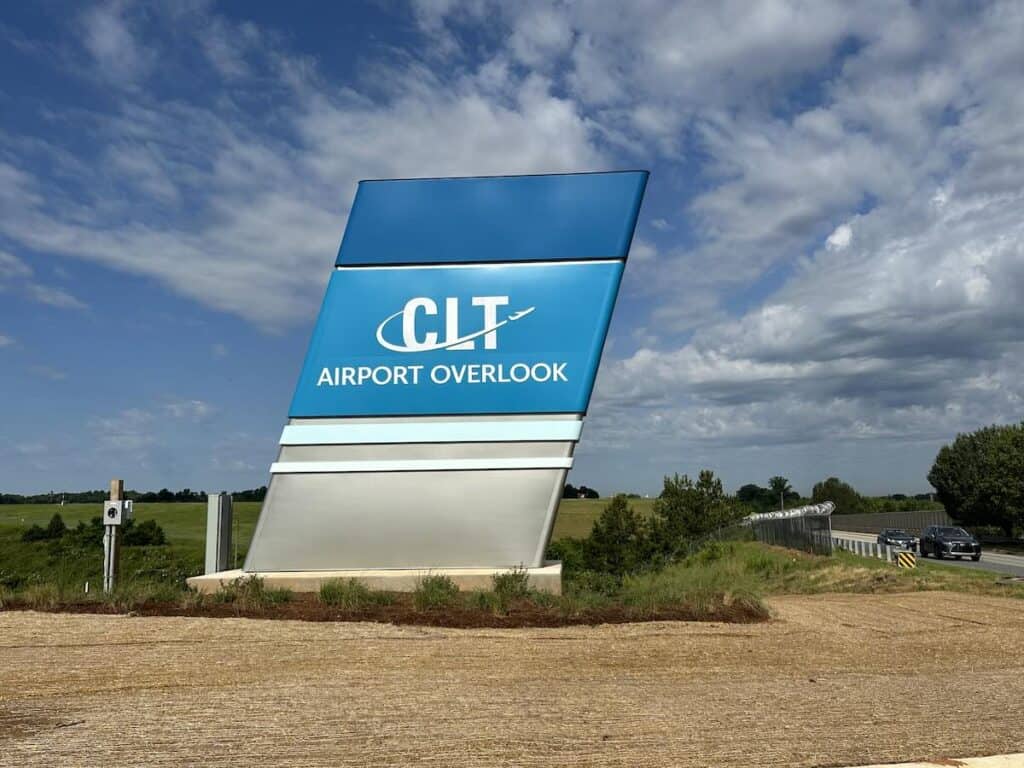 Sign for CLT Airport Overlook