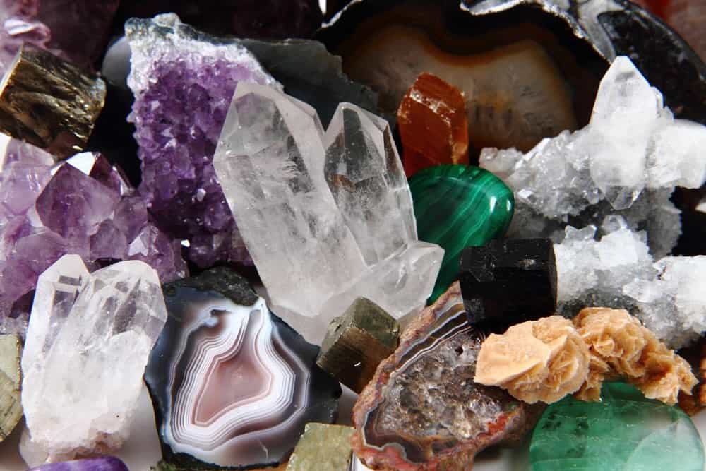 collection of minerals and gems