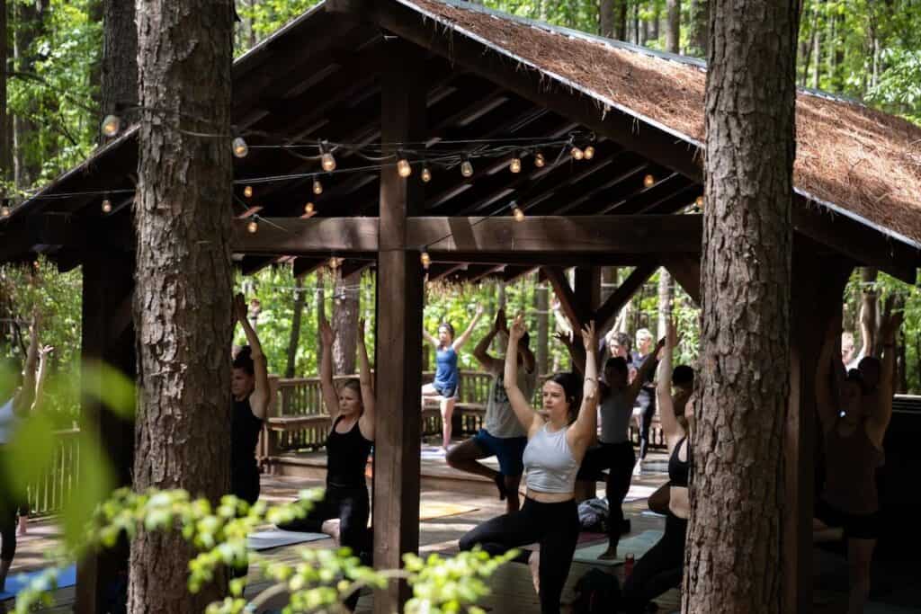 Yoga practice at Whitewater Center