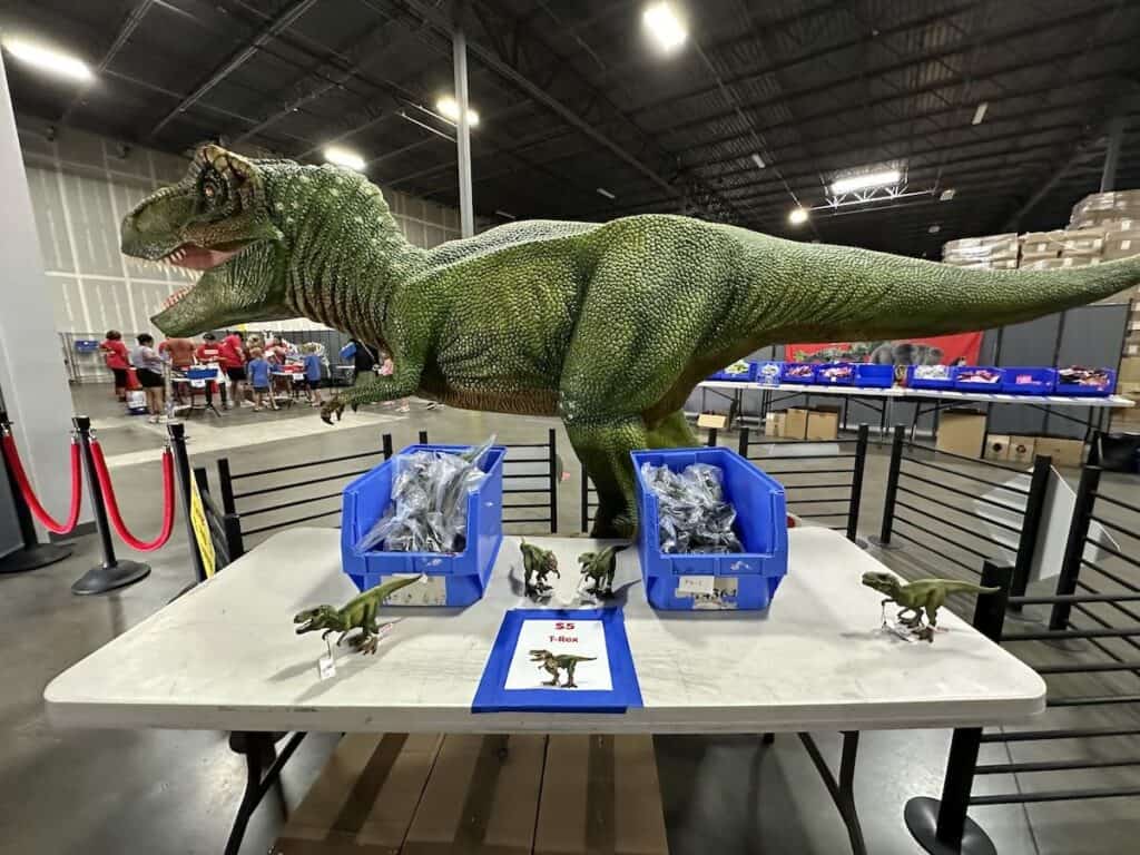 t-rex at Schleich warehouse