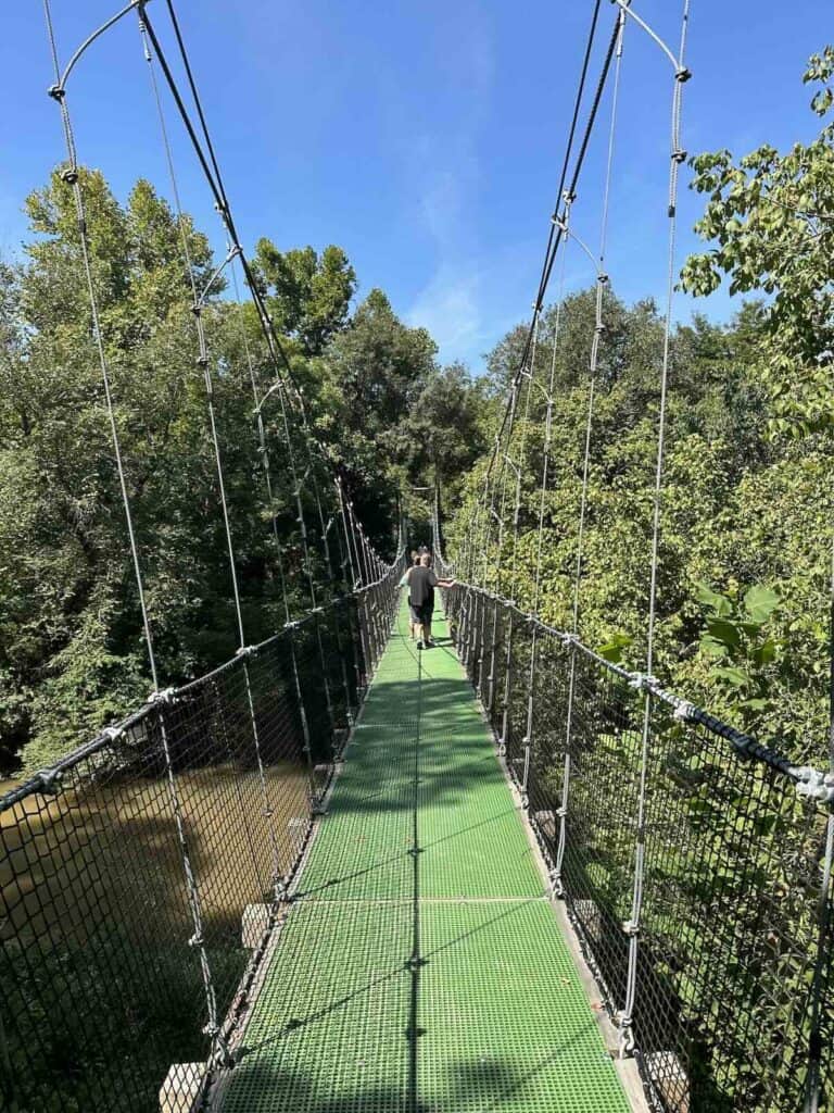 Suspension bridge at First Broad River Trail