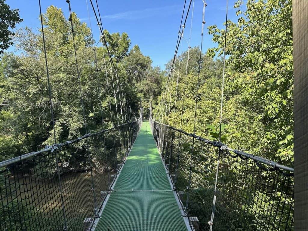 suspension bridge at First Broad River Trail