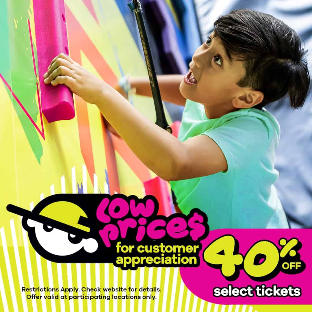 Customer appreciation days at urban air 40 off all day passes