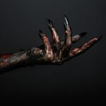 Close-up of scary monster hand