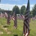 flags in field in Concord, NC