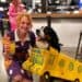 dog in school bus costume