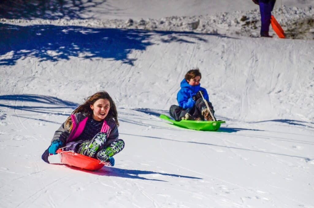 Sledding on Beech Mtn