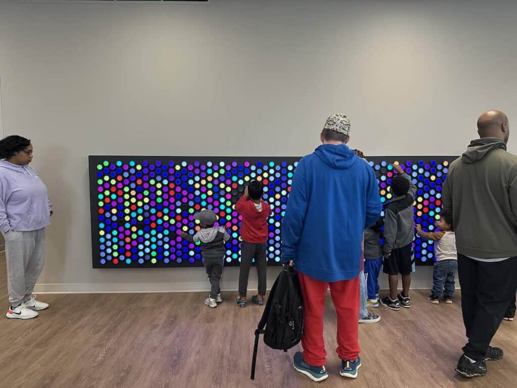Light wall at University City Regional Library