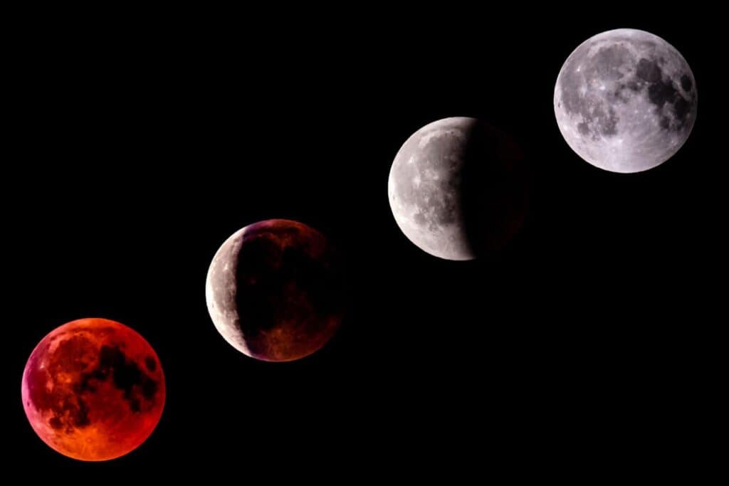 Time lapse of lunar eclipse