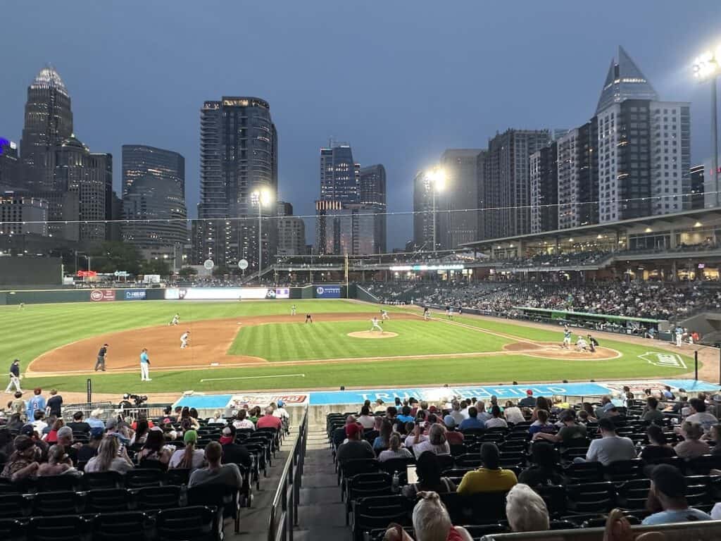 Truist Field in Charlotte at night