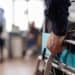 closeup of man in a wheelchair
