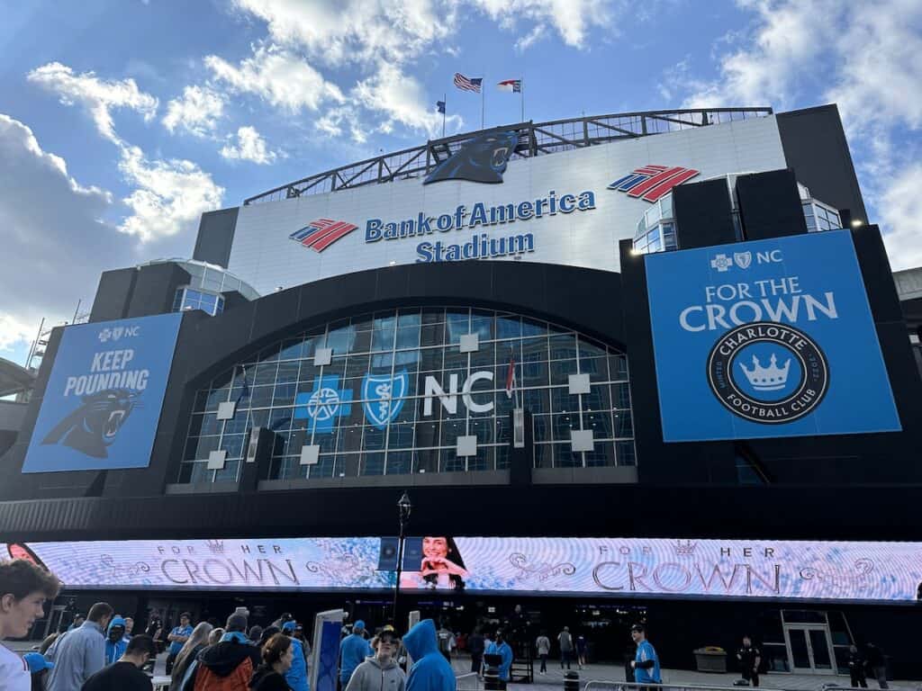 exterior of Bank of America Stadium