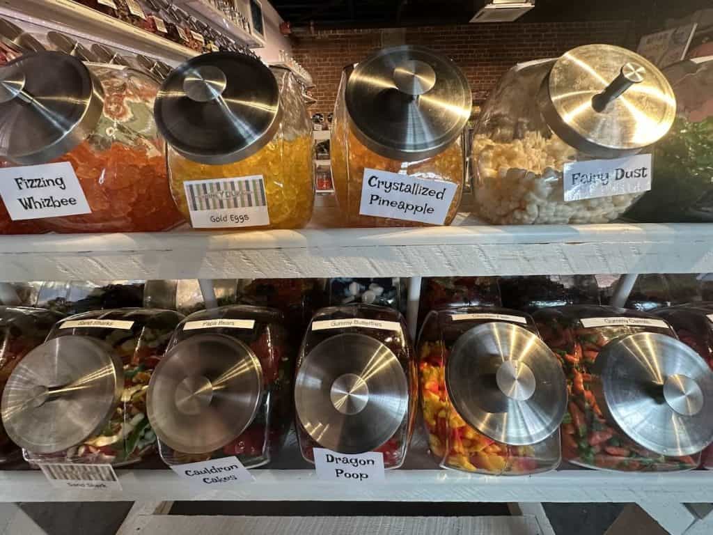 candy in bins