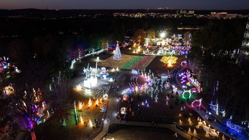 aerial view of Carolina Holiday Light Spectacular