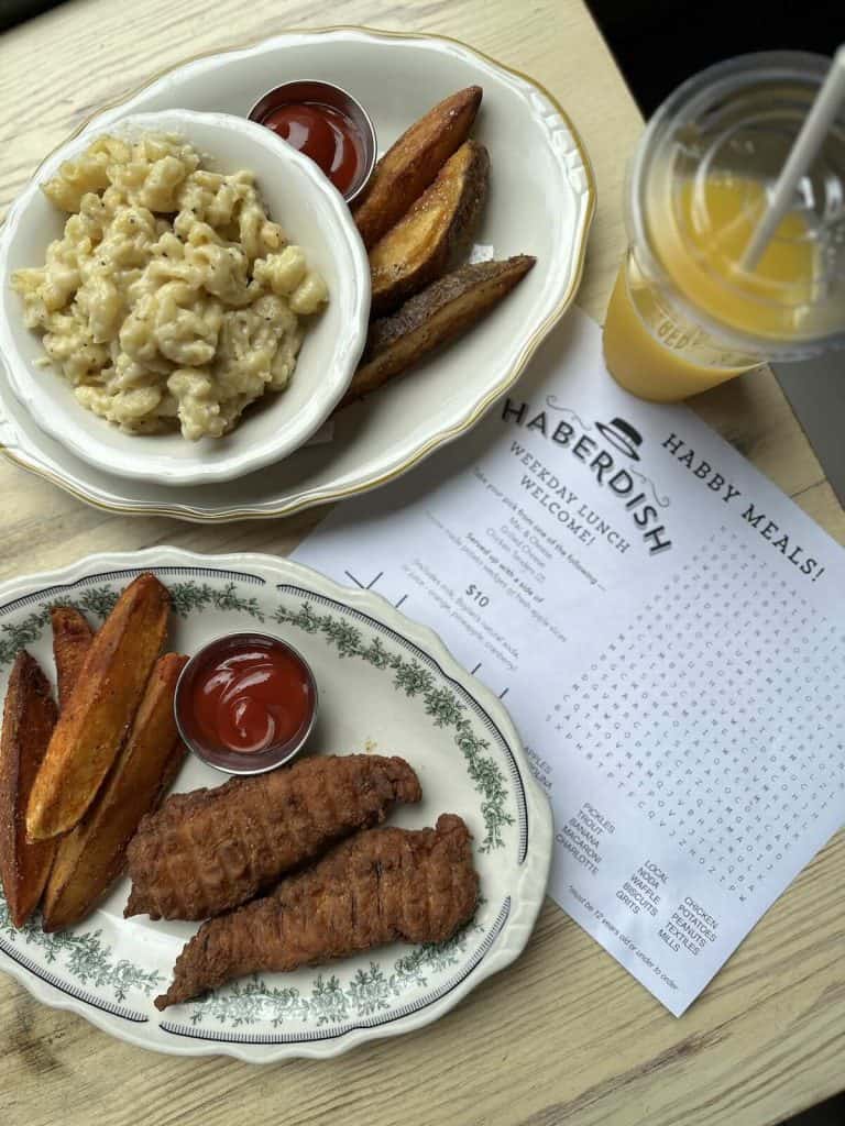 Kids meals at Haberdish