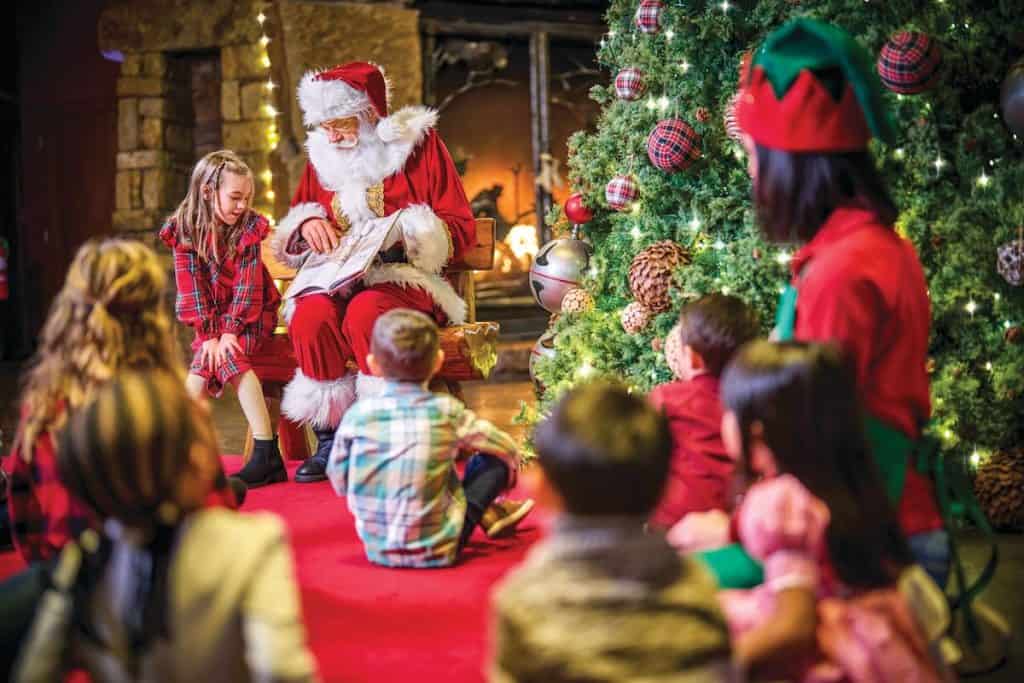 Santa reading to children