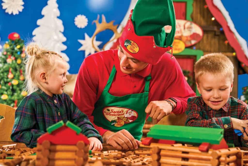 child and elf building