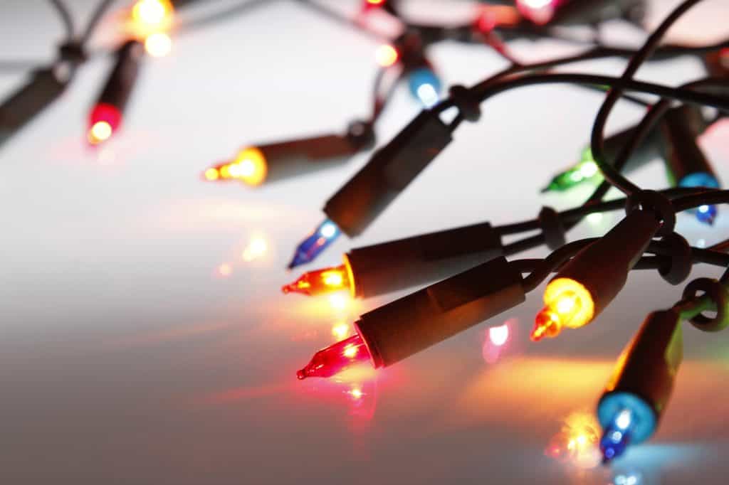 closeup Christmas lights