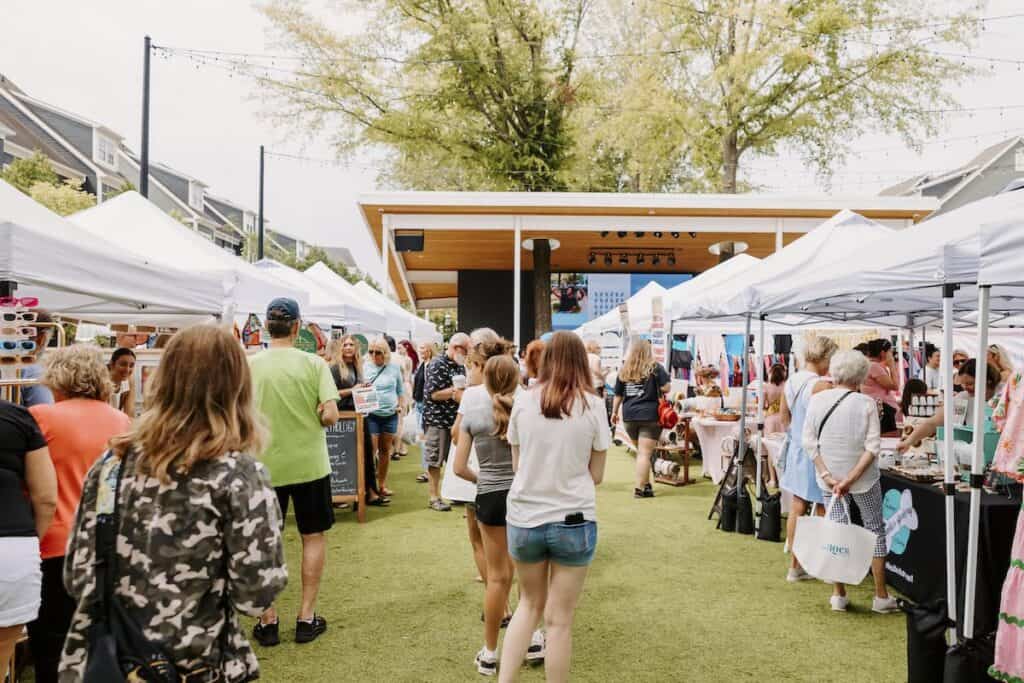 shopping at open air market