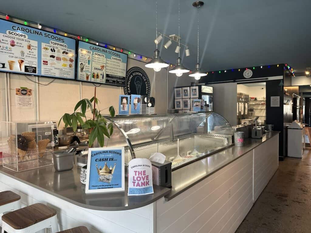 Interior of Carolina Scoops in Pineville, NC