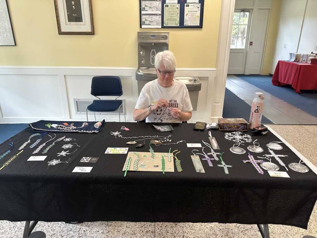 Tatting demonstration at Polk Historic Site in Pineville, NC