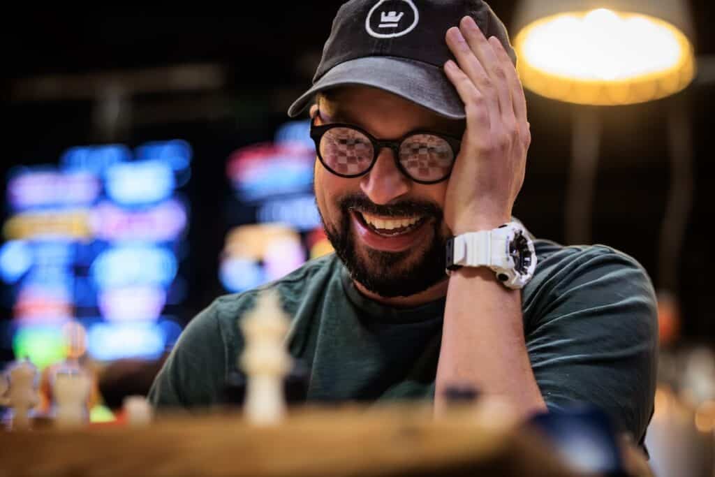 person playing chess