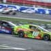 Cars racing on track during Cook Out Summer Shootout Series